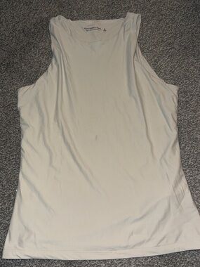 Abercrombie & Fitch Off-White Ribbed Tank Top